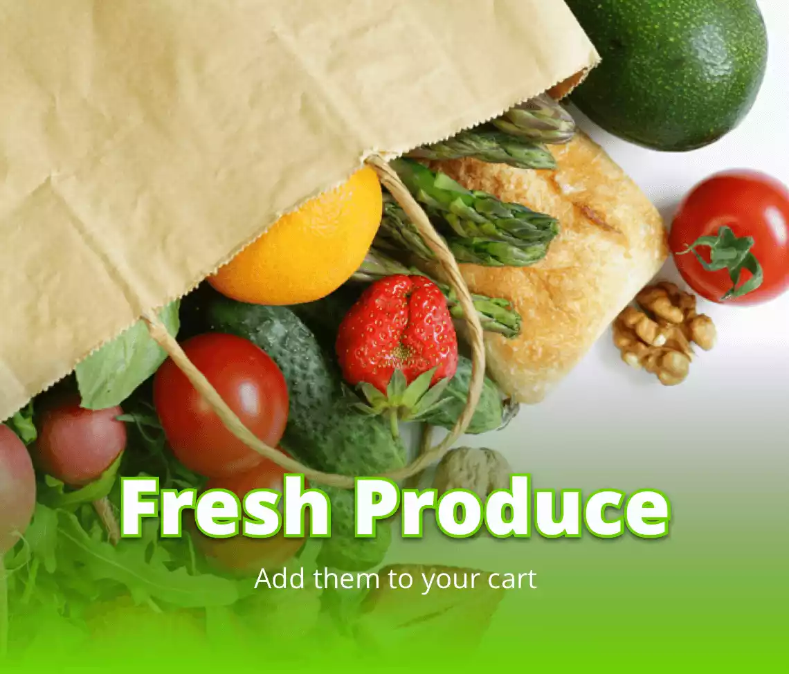 Grocery bag with produce.
