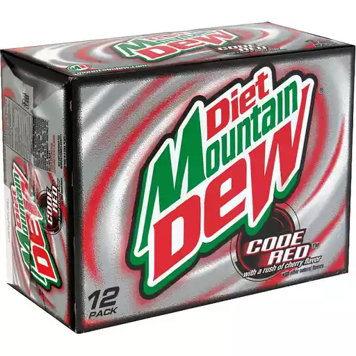 Diet Mtn Dew Low Calorie Dew Code Red With Rush Of Cherry Flavor 12 Fl Oz 12 Count Can Soft Drinks Donelan S Supermarkets