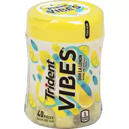 Trident Vibes Ooh La Lemon Sugar Free Gum 40 Ct Bottle Chewing Gum Chief Markets