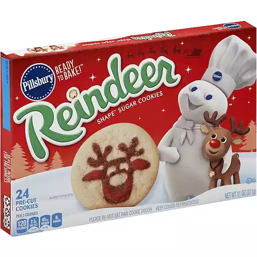 Pillsbury Ready To Bake Cookies Sugar Pre Cut Reindeer Shape Cookies Martin S Super Markets