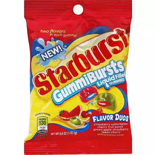 Starburst Gummibursts Liquid Filled Gummies Flavor Duos Gummy Candy Park Street Market