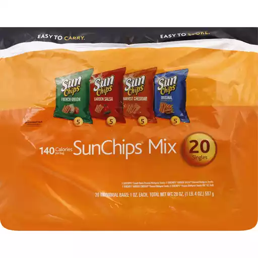 Sun Chips Mix 20 Ct Snacks Chips Dips Market Basket