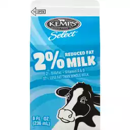 Kemps Select 2 Reduced Fat Milk 8 Fl Oz Carton Milk Mackenthuns