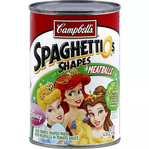 Spaghettios Pasta Shapes Disney Princesses Meatballs Canned Pasta Park Street Market
