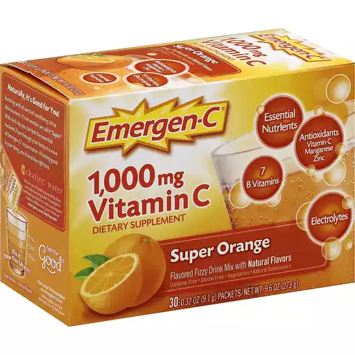 Alacer Emergen C 1000 Mg Vitamin C Super Orange 30 Packet Vitamins Supplements Carlie C S