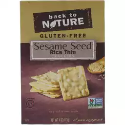 Back To Nature Plant Based Snacks Gluten Free Sesame Seed Rice Thin Crackers 4 Oz Box Rice Pita Village Market Waterbury