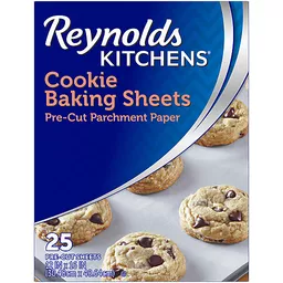 Reynolds Kitchens Cookie Baking Sheets, Pre-Cut Parchment Paper, 25 Sheets
