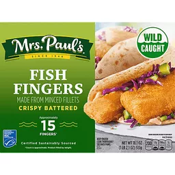 Mrs. Paul's Fish Fingers, Crispy Battered 18.1 oz, Meat & Seafood