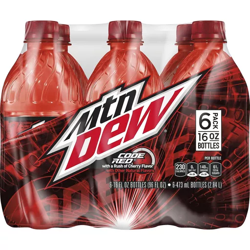 Mountain Dew Soda Code Red 6 Pack Ready To Drink Priceless Foods