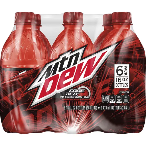 Mountain Dew Soda Code Red 6 Pack Beverages Price Cutter