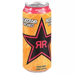 Rockstar Energy Drink, Strawberry Peach 16 Fl Oz, Energy
