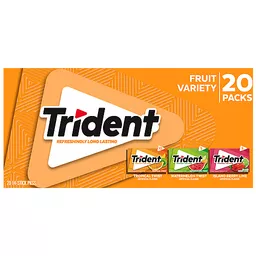 Trident Pack Sugar Free Fruit Variety Gum With Xylitol 14 Stick Pkgs Packaged Candy Festival Foods Shopping