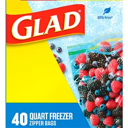 Glad Freezer Bags Quart Size 40 Count