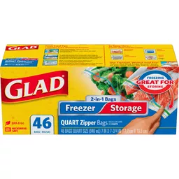 Glad Trash & Food Storage Zipper Food Storage Freezer Bags