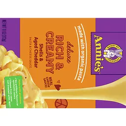 Annie's Deluxe Macaroni & Cheese with Organic Pasta, Aged Cheddar Cheese &  Shells, 11 oz