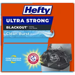 Hefty Ultra Strong 13 Gallon 80 Count Tall Kitchen Drawstring Trash Bags  with Clean Burst scent , Blackout, Black New!