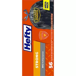 Hefty Strong Large Trash Bags, 30 Gallon, 56 Count