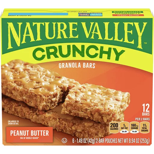 Nature Valley Granola Bars Crunchy Peanut Butter 6 Pouches 1 5 Oz 2 Bars Per Pouch Total 12 Bars Cereal Breakfast Foods Ptacek S Iga