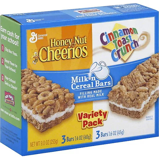 Honey Nut Cheerios And Cinnamon Toast Crunch Milk N Cereal Bars Treat Bar Variety Pack 6 1 4 Or 1 6 Oz Bars Toaster Pastries Breakfast Bars Priceless Foods