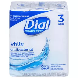 Dial Complete Bar Soap, White, Antibacterial, Deodorant Ea | Bar Liquid Soap | D&W Fresh Market