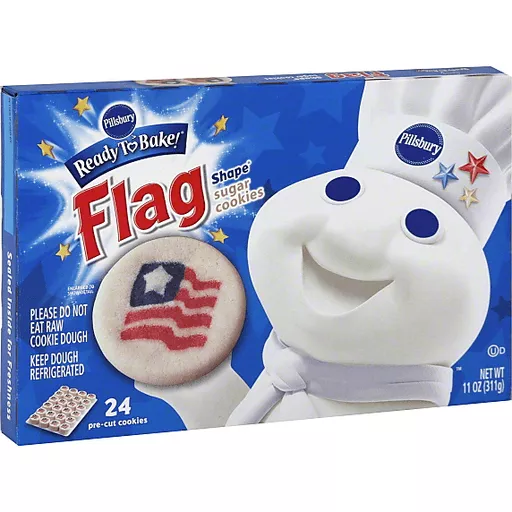 Pillsbury Ready To Bake Flag Shape Sugar Cookies 24 Ct Cookies Dave S Supermarket