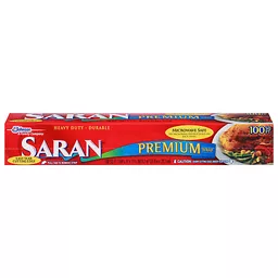 Saran Premium Plastic Wrap, Clear, 100
