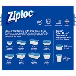 Ziploc Containers & Lids, Round, Medium, Plastic Containers