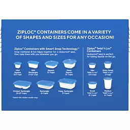 Ziploc Containers & Lids, Square, Medium, 1.25 Quart, Food Storage  Containers