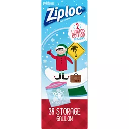 Ziploc Gallon Food Storage Bags, Grip 'n Seal Technology for Easier Grip,  Open, and Close, 38 Count, Holiday Designs, Packaging May Vary