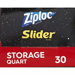 Ziploc Storage Bags, Slider, Quart 20 Ea, Food Storage Bags