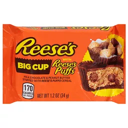 REESE'S Big Cup with REESE'S PUFFS Cereal Milk Chocolate Peanut Butter Cup,  1.2 oz