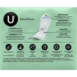 U by Kotex Clean & Secure Ultra Thin Pads Regular Absorbency 22