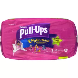 Huggies Pull-Ups DisneyTraining Pants Night Time Glow In The Dark Size  3T-4T - 21 CT
