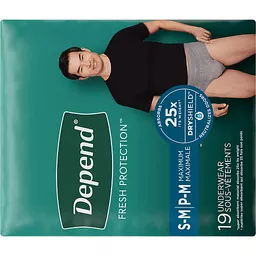 Depend Fresh Protection Adult Incontinence Underwear For Men (Formerly  Depend Fit Flex), Disposable, Maximum, Small/Medium, Grey, 19 Count, Adult  Incontinence Products