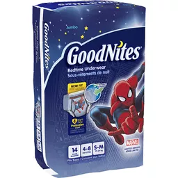 GoodNites Underwear, Nighttime, Marvel, S/M (43-68 lbs), Boys