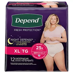 Depend Night Defense Underwear, for Women, Overnight Absorbency, S