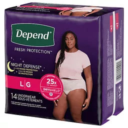 Depend Underwear, Night Defense, Large 14 ea