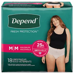 Depend Silhouette Max Absorbency L/XL Modern Rise Incontinence