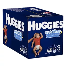  Huggies Overnites Size 3 Overnight Diapers (16-28 lbs