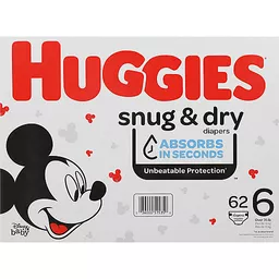Huggies Snug & Dry Diapers, Size 6 (Over 35 lb), Disney Baby/Mickey Mouse,  Jumbo, Baby