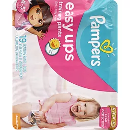 Pampers Easy Ups Girls Size 4T-5T Training Pants 19 ct Pack, Diapers & Training  Pants