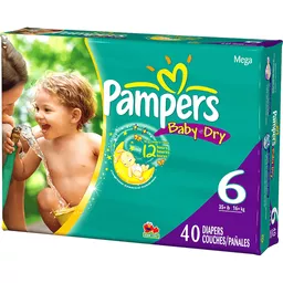 Pampers Baby Dry Size 6 Diapers 40 ct Pack | Shop | Hays