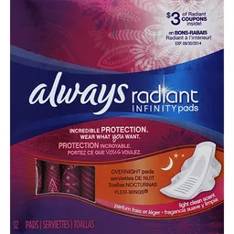 Always® ZZZ Size 6 Overnight Absorbency Unscented Pads with Wings, 10 ct -  Fry's Food Stores