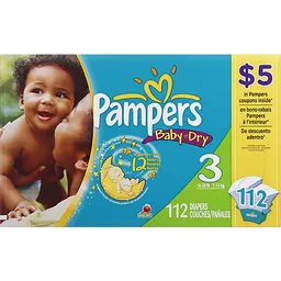 Pampers Baby Dry Diapers 3 Super Pack 112 Count | Diapers & Training Pants | Edwards Food Giant