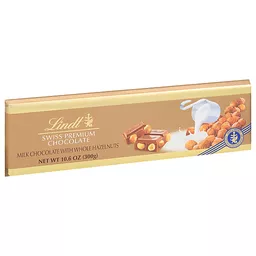 Lindt Swiss Milk Chocolate Hazelnut 10.6 oz Bar 10ct Box