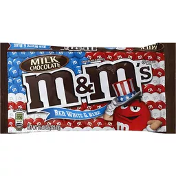 M & M Chocolate Candies, Milk Chocolate, Red, White & Blue, Chocolate