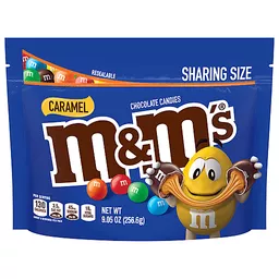 M&M'S Caramel Milk Chocolate Candy Sharing Size Bag, 9.6 oz