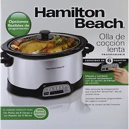 Hamilton Beach Slow Cooker, Programmable, Oval Shape, 6 Quart