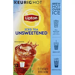 Lipton Iced Tea K-Cups, Unsweetened, 12 Count (Pack of 6)