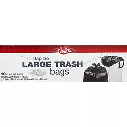 IGA Bags Kitchen Tall White 13 Gal 4 Flap, Trash Bags